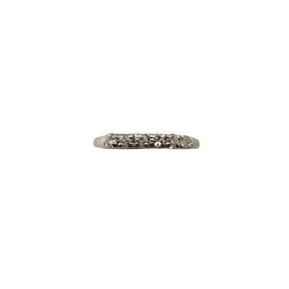 Vintage 14 Karat White Gold Diamond Wedding Band Ring Size 5.25 #12538
